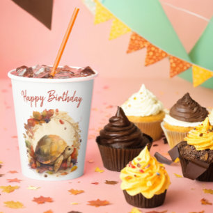 Gobelets En Papier Vues automne / automne Tortoise - fête d'anniversa