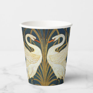 Gobelets En Papier Walter Crane - Swan, Rush Et Iris Art Nouveau
