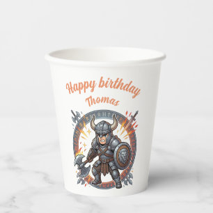 Gobelets En Papier Warrior Fighter Knight Anime Chibi Gamer Birthday