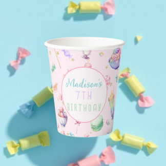 Gobelets En Papier Watercolor Candy Wonderland Pastel Fête d'annivers