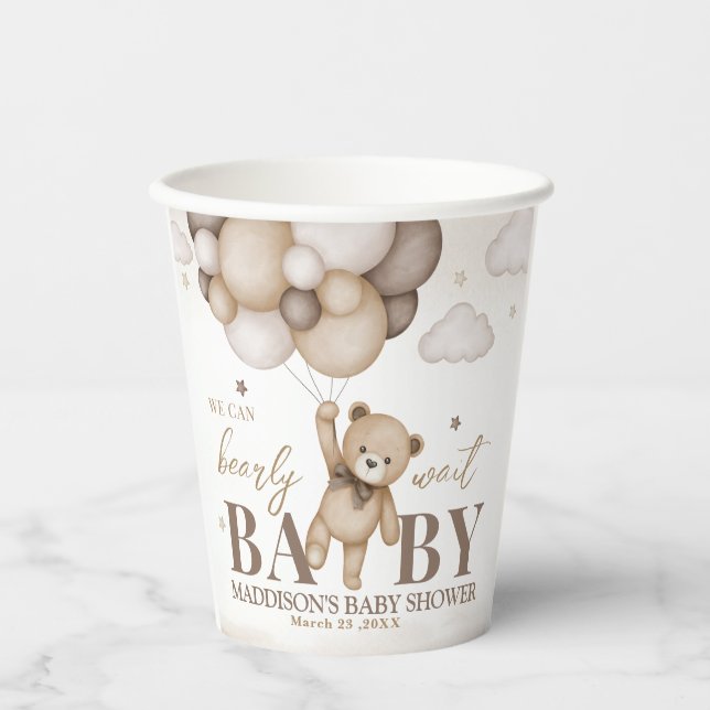 Gobelets En Papier We Can Bearly Wait Baby Shower Paper cup (Recto)