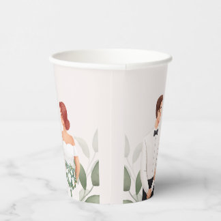 Gobelets En Papier Wedding Couple Illustration Paper Cup