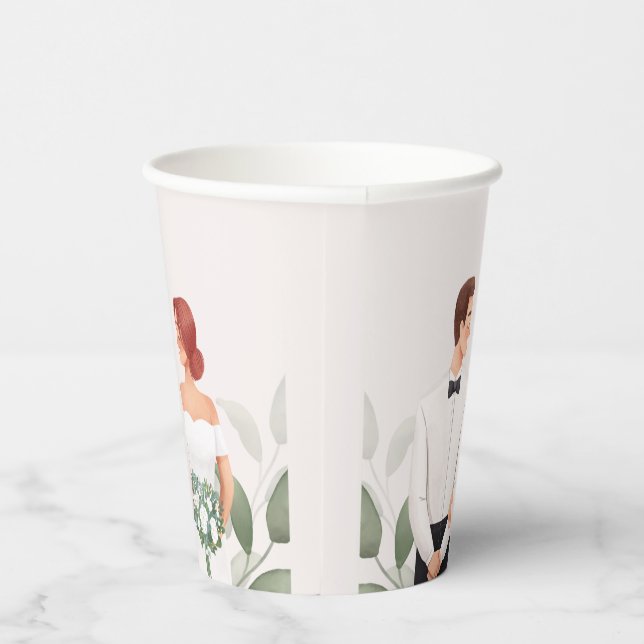 Gobelets En Papier Wedding Couple Illustration Paper Cup (Droite)