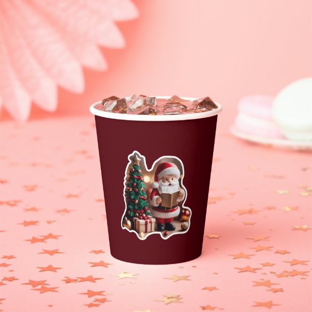 Gobelets En Papier Weihnachtsmann mit Tannenbaum in 3D -  (Insitu)