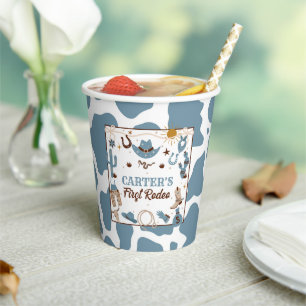 Gobelets En Papier Western Boy 1er Rodeo Anniversaire Coupe Blue Part
