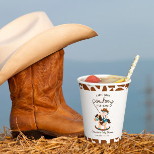 Gobelets En Papier Western Cowboy Rocking Horse Boy Baby shower