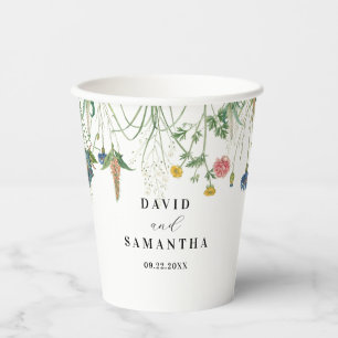 Gobelets En Papier Whimsical Secret Garden Fleurs sauvages