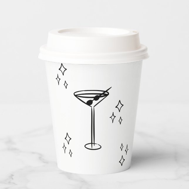 Gobelets En Papier Whimsical Tini Bit Martini Anniversaire (Recto)