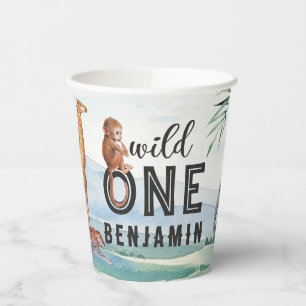 Gobelets En Papier Wild One Safari Annithday tasse de papier