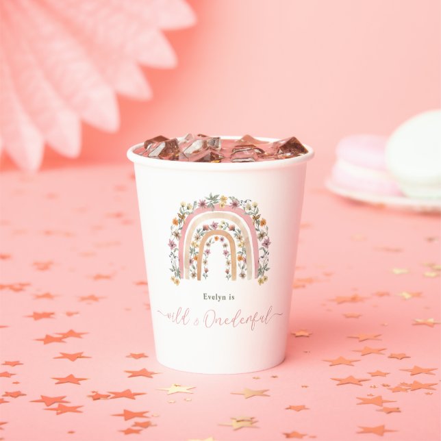 Gobelets En Papier Wild & Onedering Fleur sauvage Rainbow 1er anniver (Insitu)