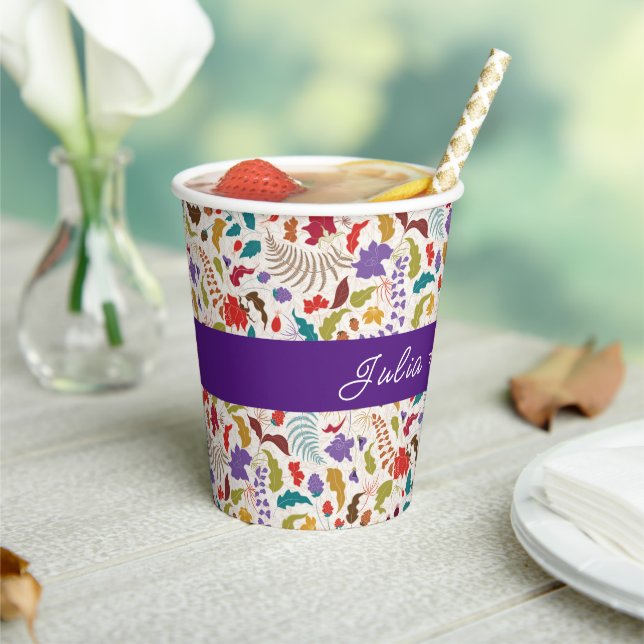 Gobelets En Papier Wild Rose Woods Exotic Flower Garden Mariage (Insitu)