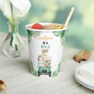 Gobelets En Papier Wild Un Anniversaire Invitation Safari Animaux Bal
