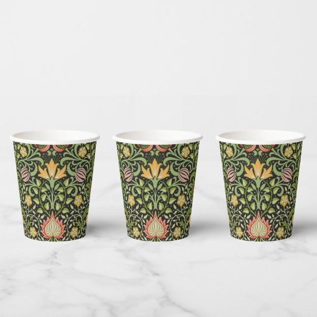 Gobelets En Papier William Morris Conception botanique florale persan (Multi)