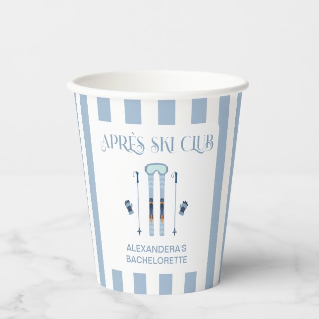 Gobelets En Papier Winter Apres Ski Club Bachelorette Party (Recto)