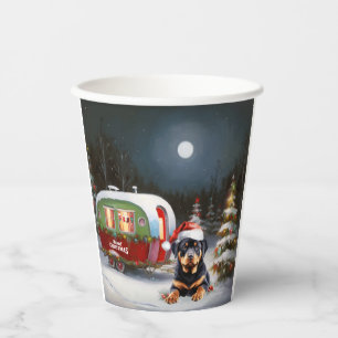 Gobelets En Papier Winter Rottweiler Caravan Christmas Adventure