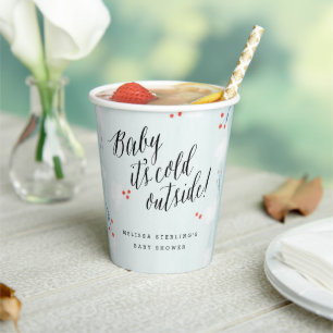 Gobelets En Papier Winter Wonderland Baby Il fait froid dehors douche