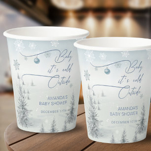 Gobelets En Papier Winter Wonderland Son Froid Hors Baby shower Garço