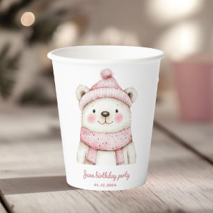 Gobelets En Papier Winter Wonderland White Bear Anniversaire