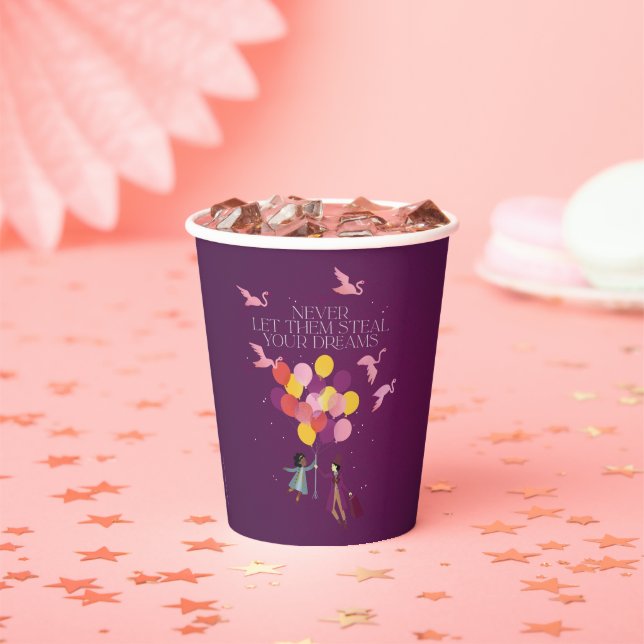 Gobelets En Papier Wonka "Ne les laissez jamais voler vos rêves" (Insitu)
