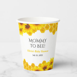 Gobelets En Papier Yellow Honeycomb Mommy to Bee Baby Shower 