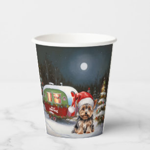 Gobelets En Papier Yorkshire Terrier Caravan Christmas Adventure
