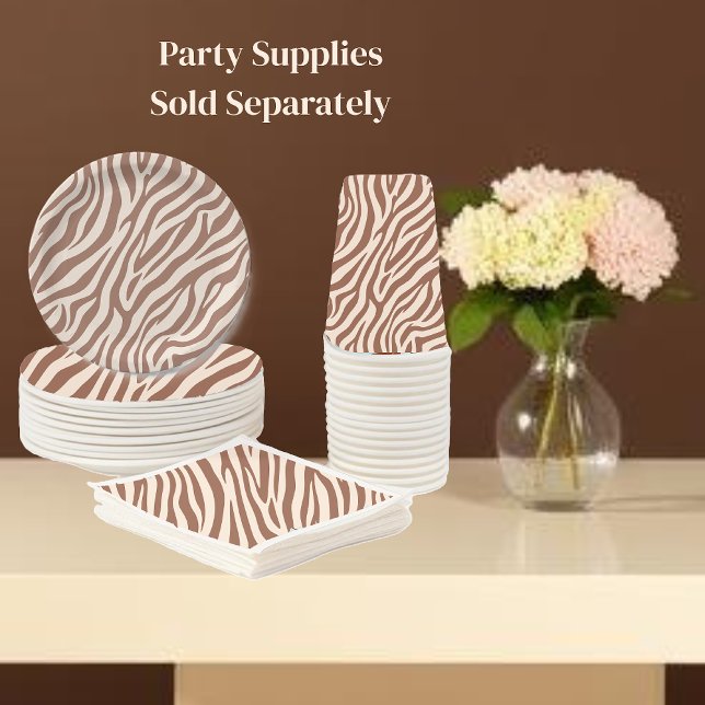 Gobelets En Papier Zebra Print-Mocha Mousse (Zebra Print|  Mocha Mousse | Party Supplies | cups)
