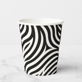 Gobelets En Papier Zebra Stripes Impression moderne