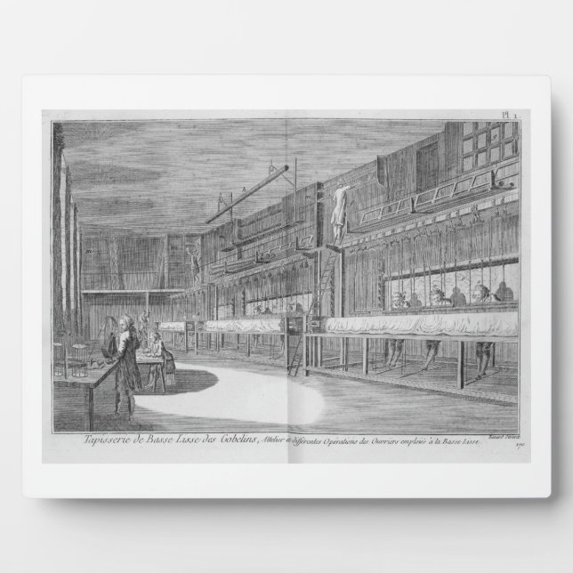 Gobelin workshops, from the 'Encyclopedia' by Deni Plaque (Front)