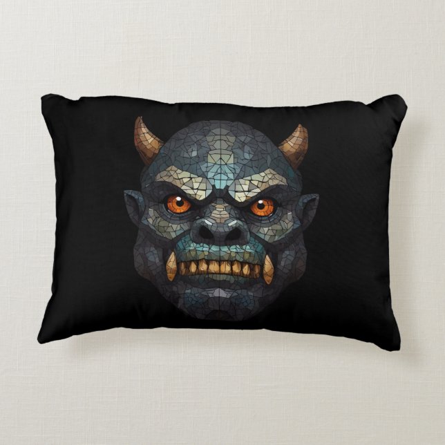 Goblin and Orc Portrait  Accent Pillow (Back)