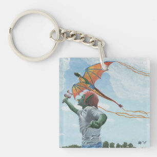 Goblin Flying Dragon Kite Fantasy Keychain