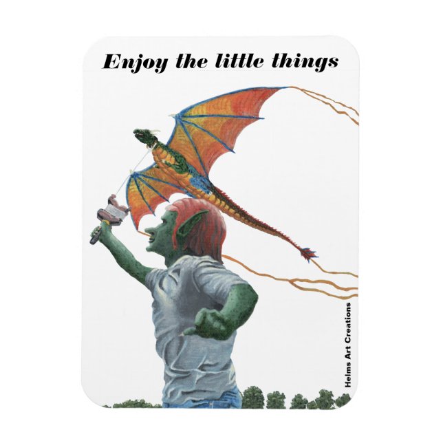 Goblin Flying Dragon Kite Refrigerator Magnet (Vertical)
