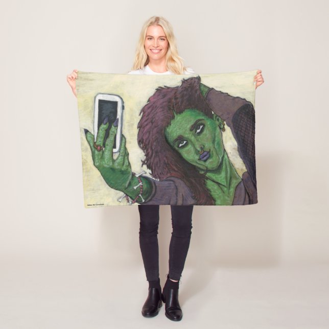 Goblin Girl Cell Phone Selfie Fantasy Art Blanket (In Situ)