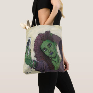 Goblin Girl Cell Phone Selfie Graphic Tote Bag