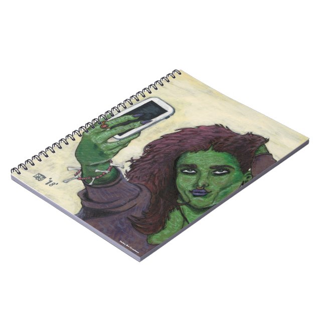 Goblin Girl Cell Phone Selfie Spiral Notebook (Left Side)