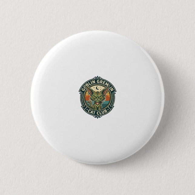 Goblin Gremlin Cat Cute Kitty Design - Goblin Grem 2 Inch Round Button (Front)