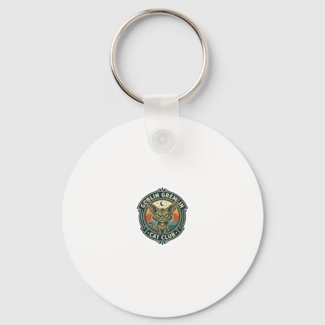 Goblin Gremlin Cat Cute Kitty Design - Goblin Grem Keychain (Front)