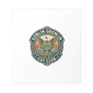 Goblin Gremlin Cat Cute Kitty Design - Goblin Grem Notepad