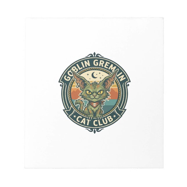 Goblin Gremlin Cat Cute Kitty Design - Goblin Grem Notepad (Front)
