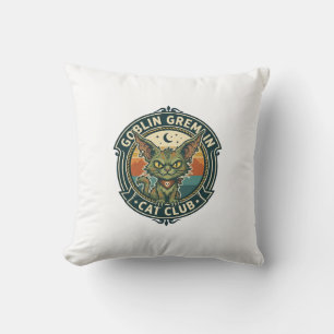 Goblin Gremlin Cat Cute Kitty Design - Goblin Grem Throw Pillow