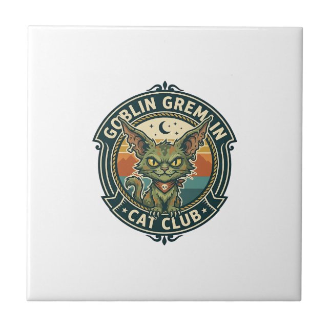 Goblin Gremlin Cat Cute Kitty Design - Goblin Grem Tile (Front)