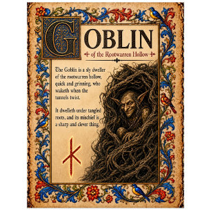 Goblin, Medieval Bestiary Art Postcard