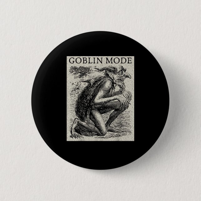 Goblin Mode Goblincore Fairycore Medieval Grunge 2 Inch Round Button (Front)
