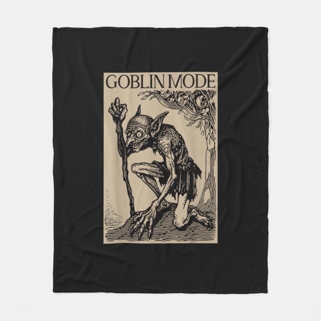 Goblin Mode Goblincore Fairycore Medieval Grunge A Fleece Blanket (Front)
