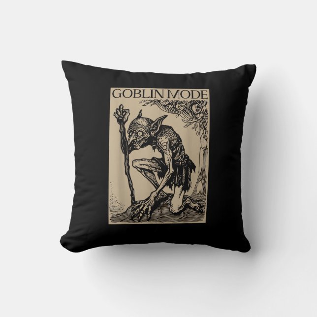 Goblin Mode Goblincore Fairycore Medieval Grunge A Throw Pillow (Front)