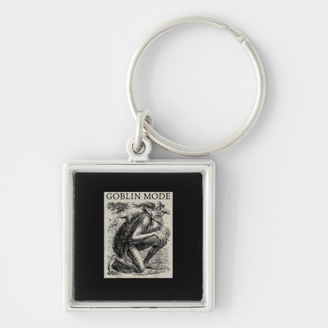 Goblin Mode Goblincore Fairycore Medieval Grunge Keychain (Front)