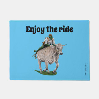 Goblin Rider Ox Racer Fantasy Art Doormat