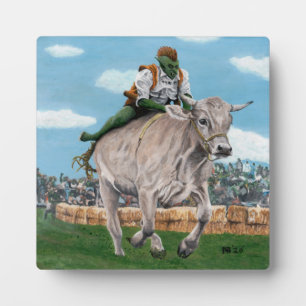 Goblin Rider Ox Racing Imaginaire Art Photo Plaque