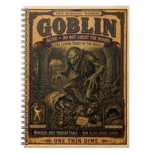 Goblin, Vintage Circus Monster Notebook