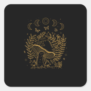 Goblincore Aesthetic Academia Cottagecore Mushroom Square Sticker