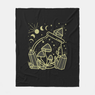 Goblincore Aesthetic Cottagecore Academia Mushroom Fleece Blanket